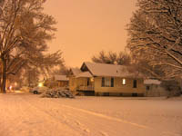 Snowy night at my house